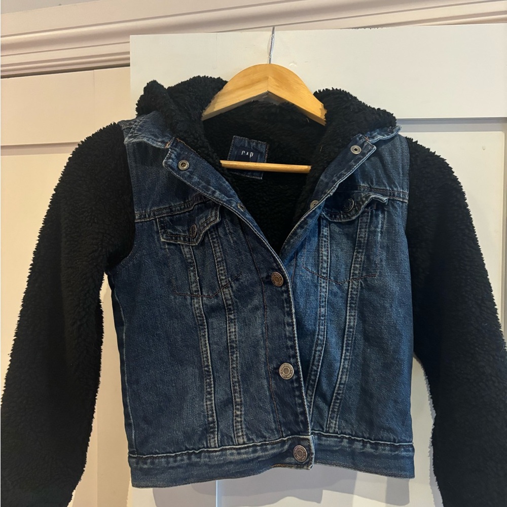 GAP Kids Denim and Black Sherpa Jacket